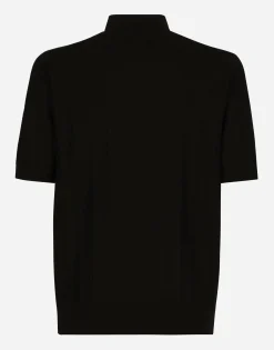Silk jacquard polo-shirt with DG logo
