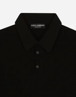 Silk jacquard polo-shirt with DG logo