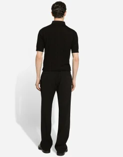 Silk jacquard polo-shirt with DG logo