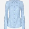 Silk jacquard shirt with all-over DG logo