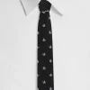 Silk jacquard tie with butterfly design