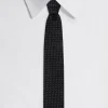 Silk jacquard tie with DG logo
