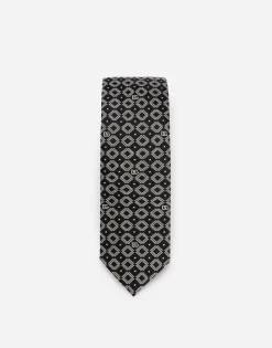 Silk jacquard tie with DG logo