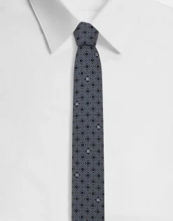 Silk jacquard tie with micro-designs and DG logo