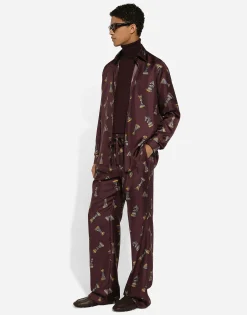 Silk jogging pants