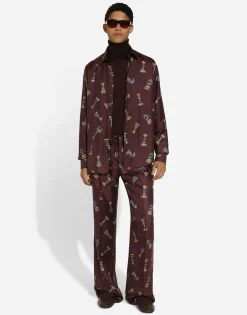 Silk jogging pants