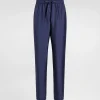 Silk jogging pants with DG embroidered patch