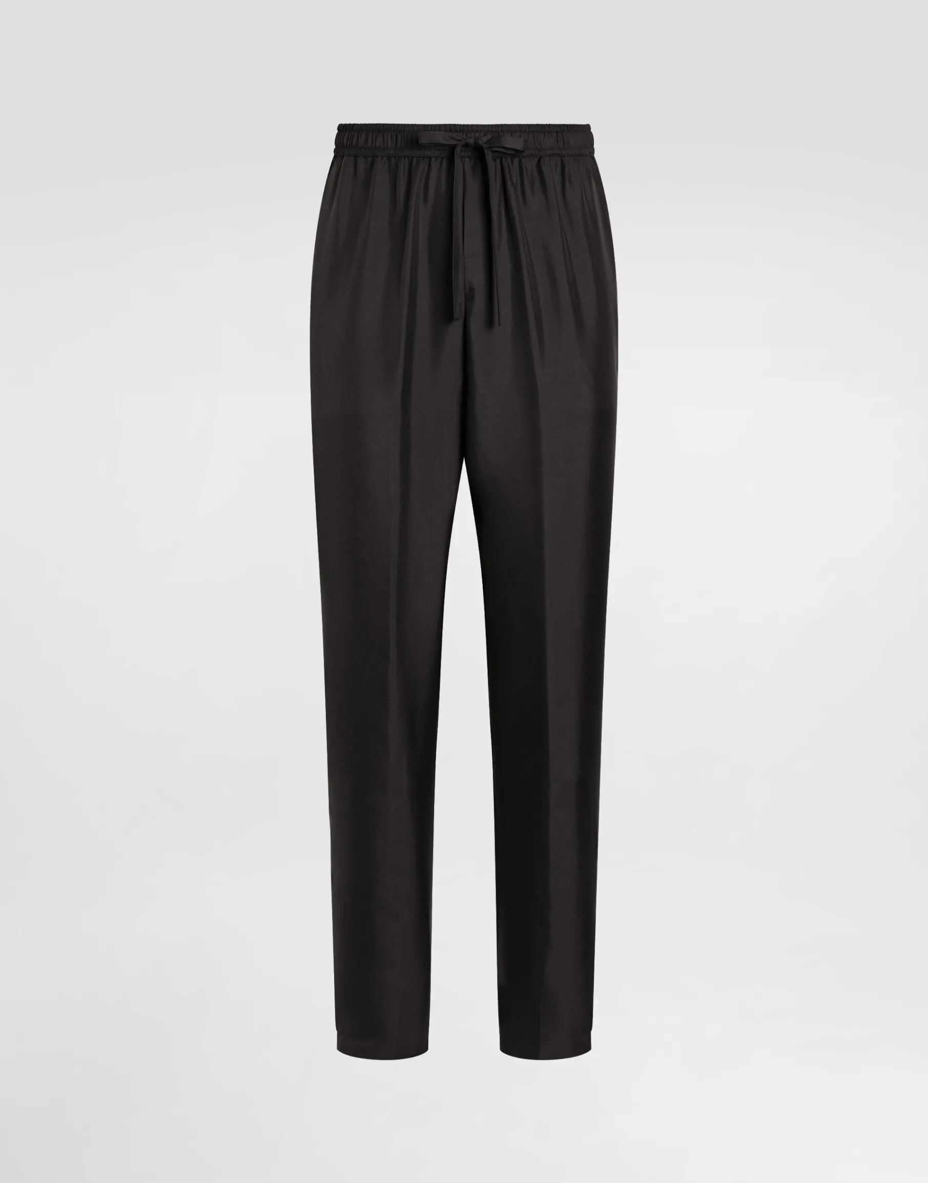 Silk jogging pants with DG embroidered patch