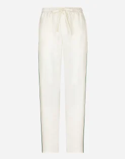Silk jogging pants with DG embroidery