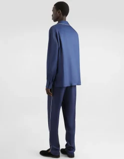 Silk jogging pants with DG embroidered patch