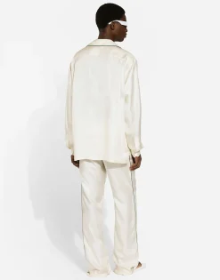 Silk jogging pants with DG embroidery
