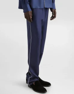 Silk jogging pants with DG embroidered patch