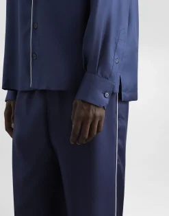 Silk jogging pants with DG embroidered patch