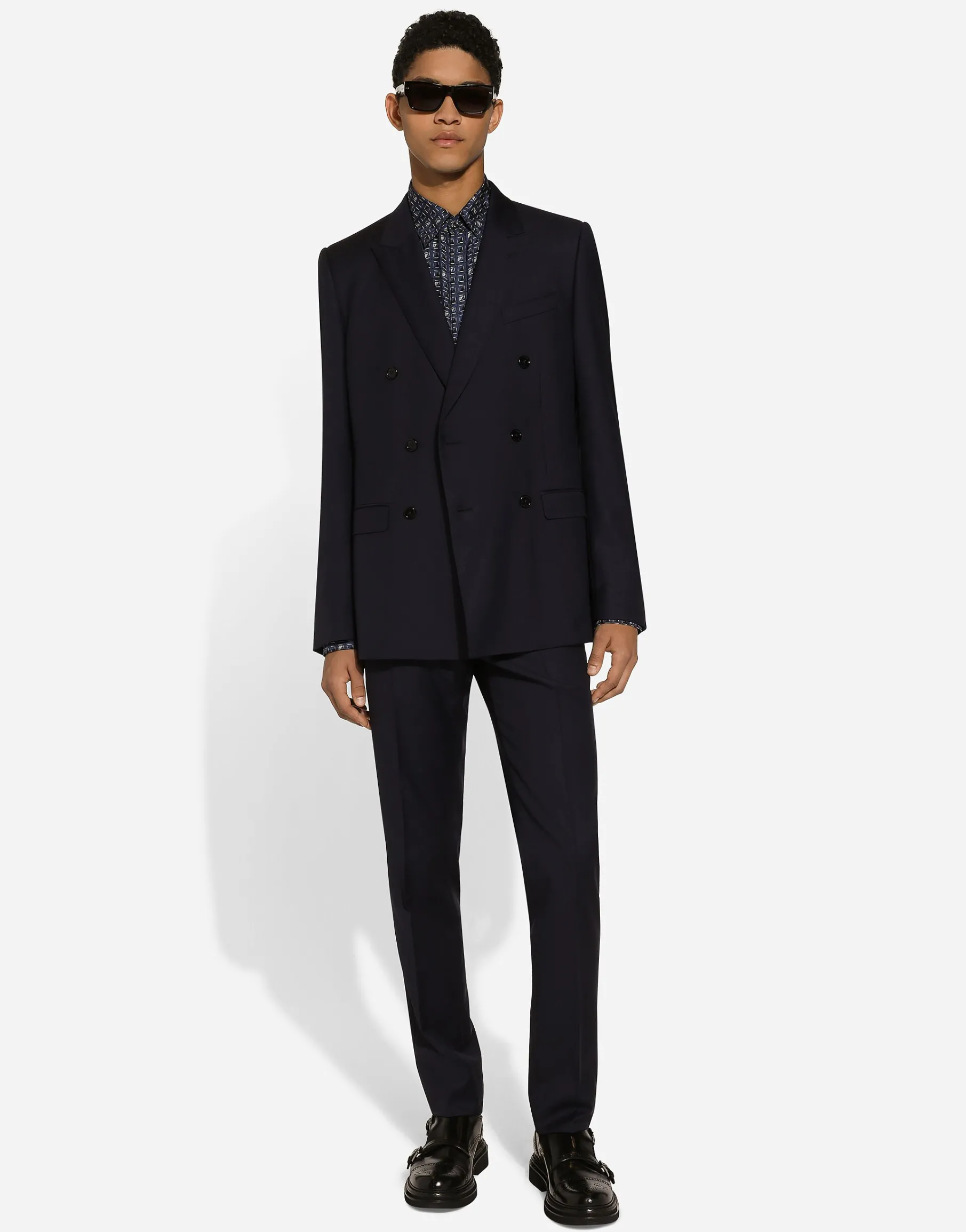 Silk Martini-fit shirt with tie print
