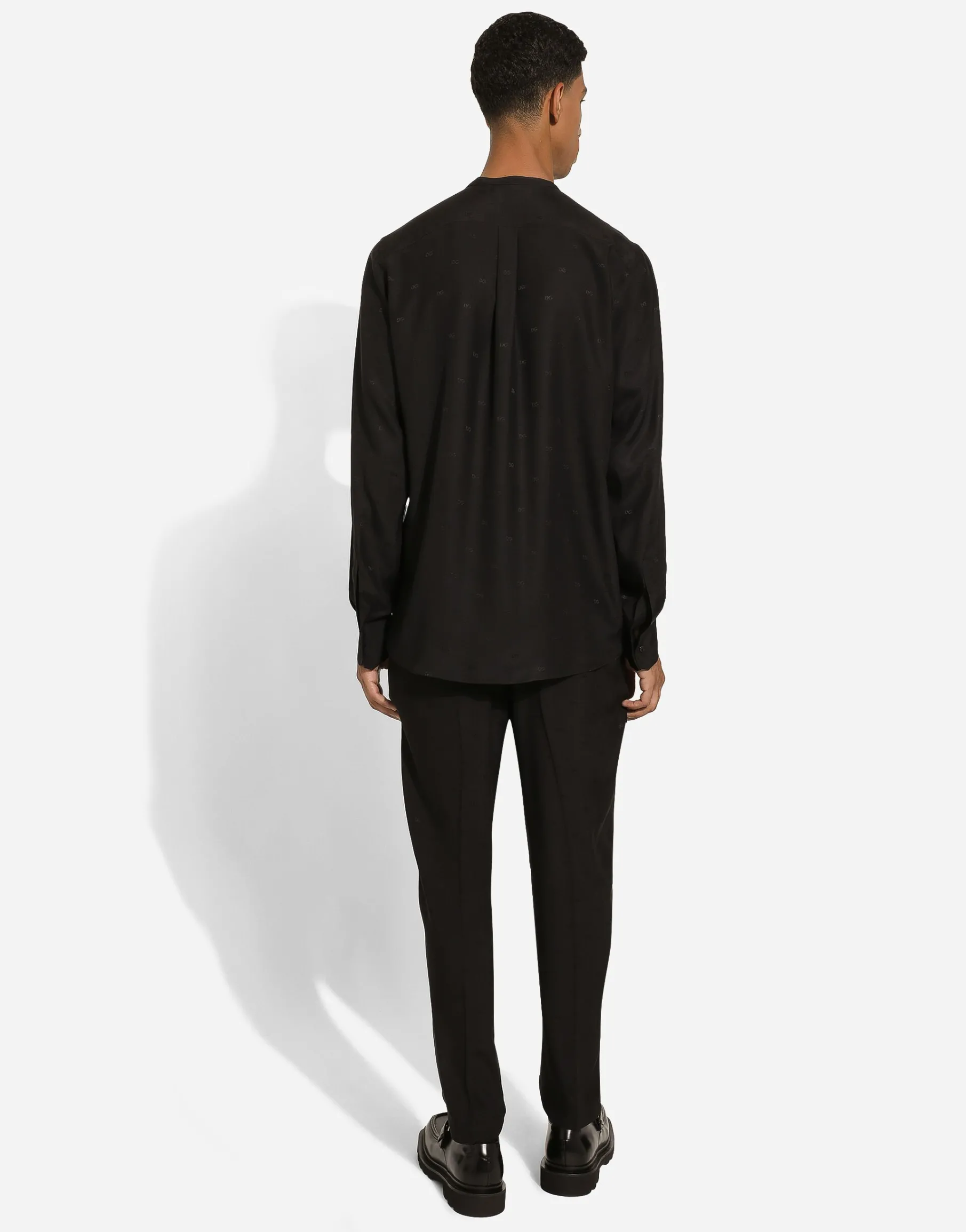 Silk Martini-fit shirt with plastron