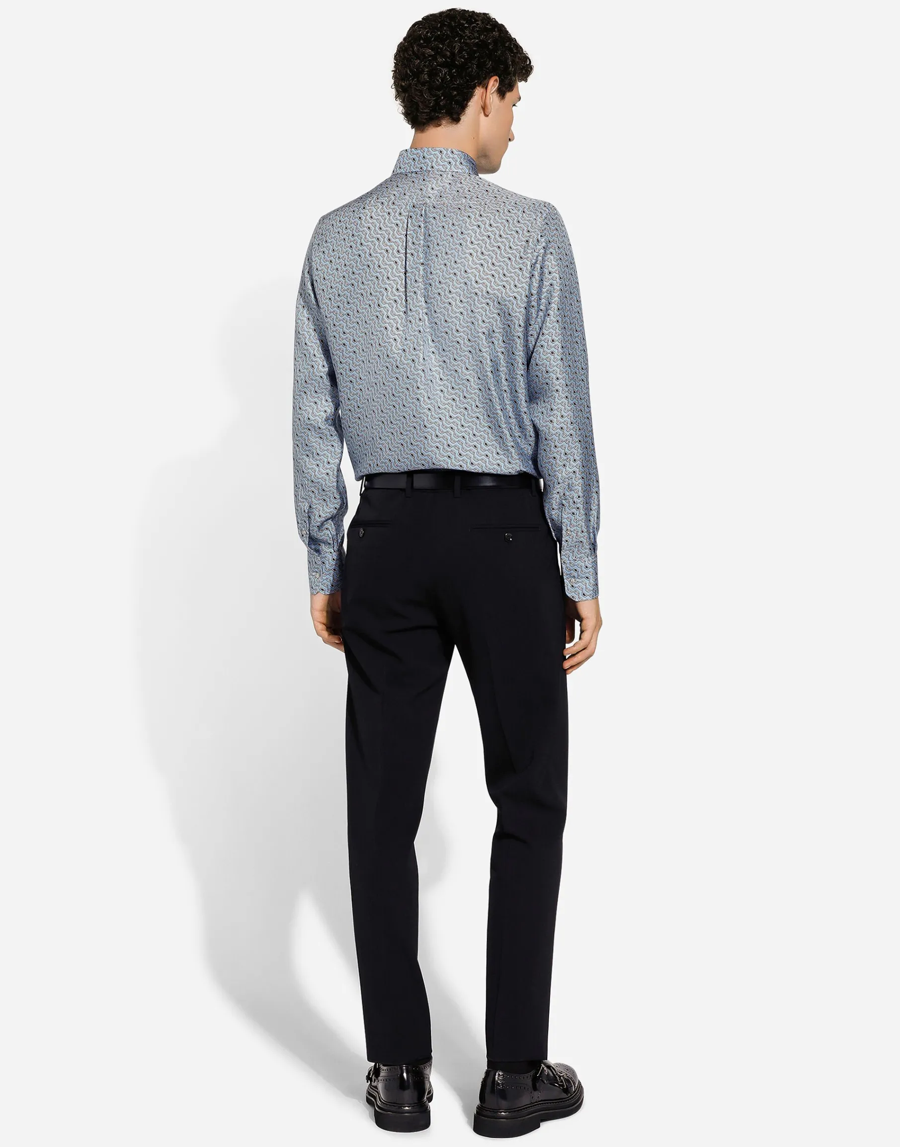 Silk Martini-fit shirt with tie print