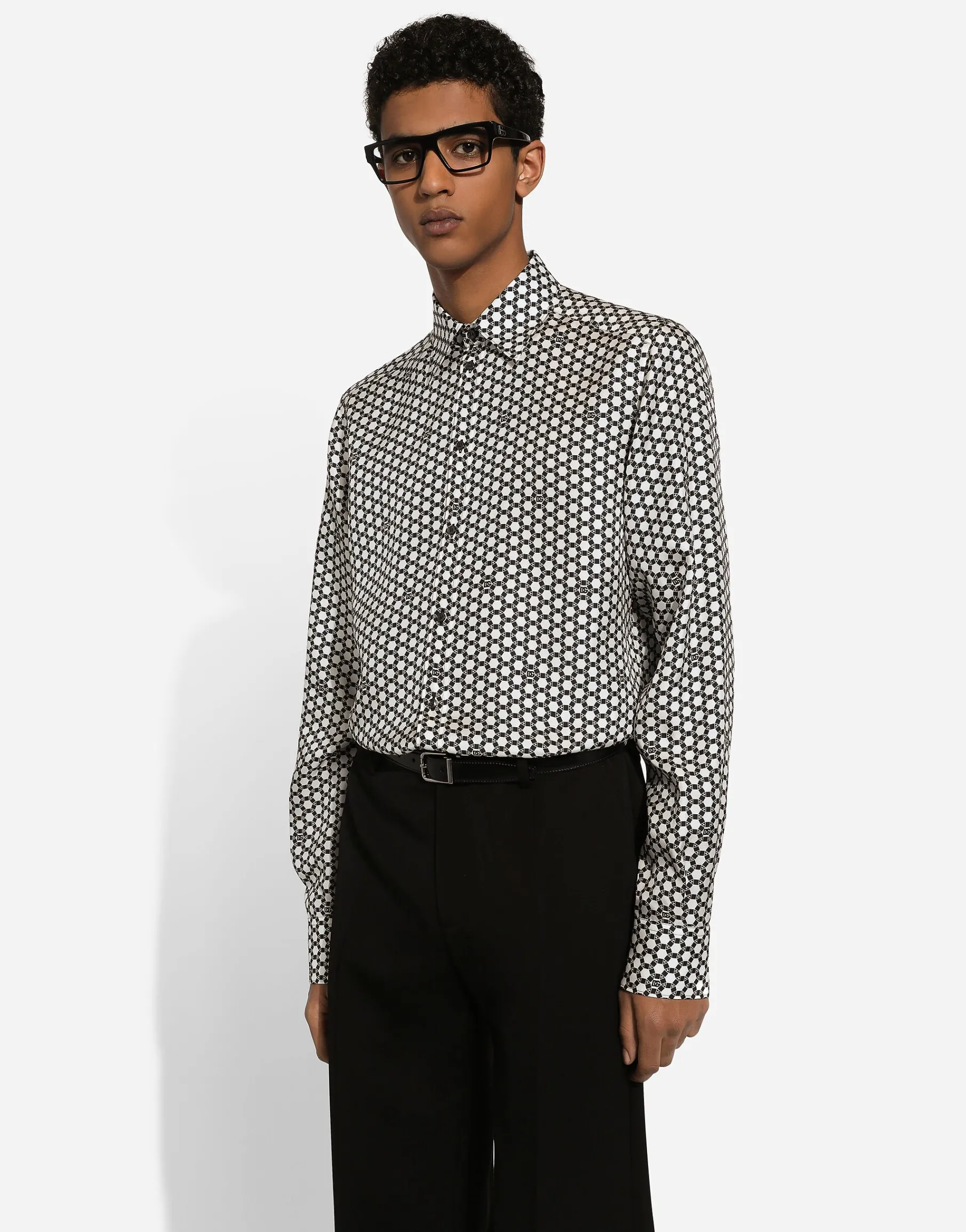Silk Martini-fit shirt with DG print