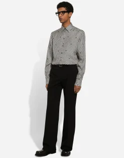 Silk Martini-fit shirt with DG print