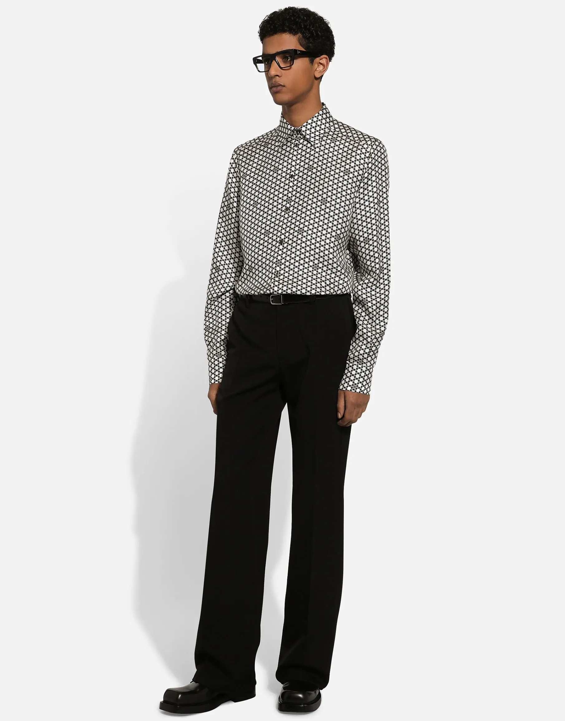 Silk Martini-fit shirt with DG print