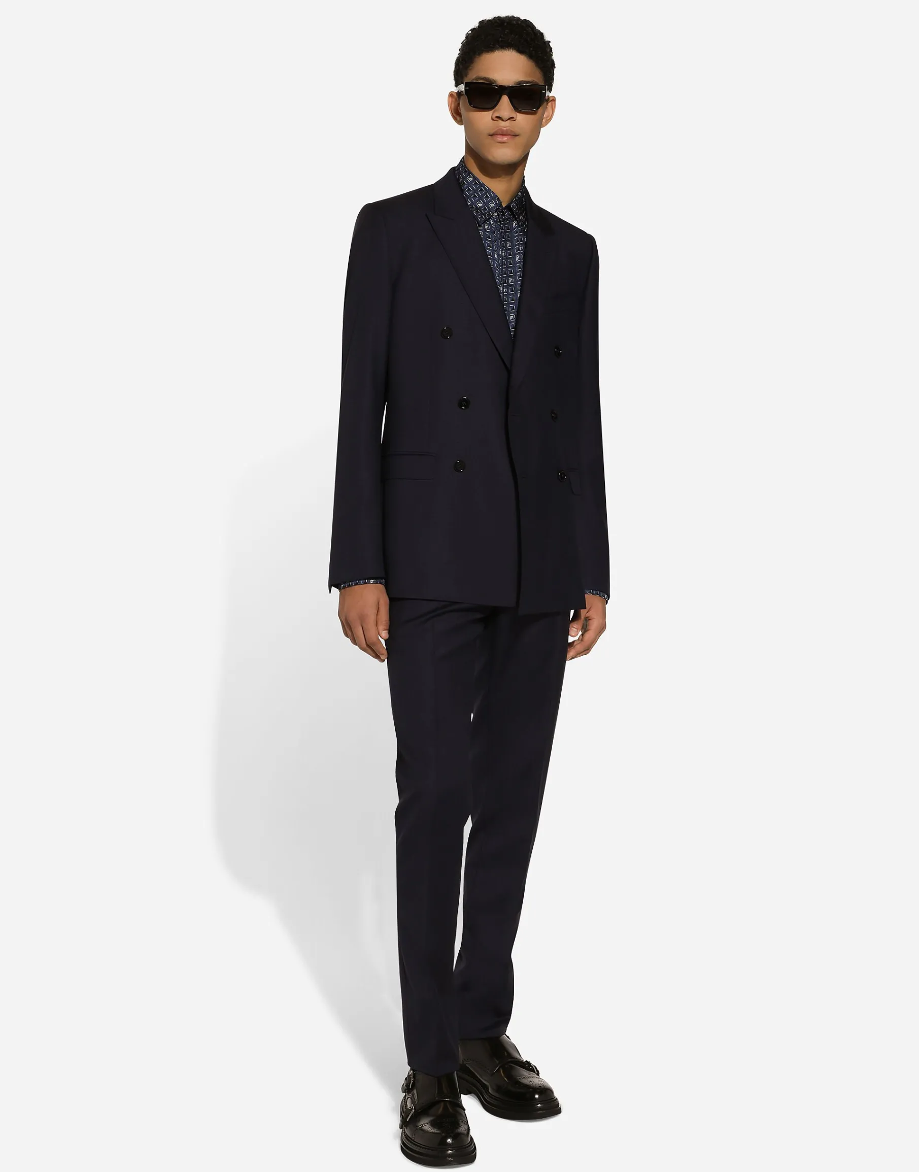 Silk Martini-fit shirt with tie print
