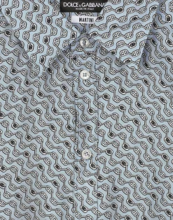 Silk Martini-fit shirt with tie print