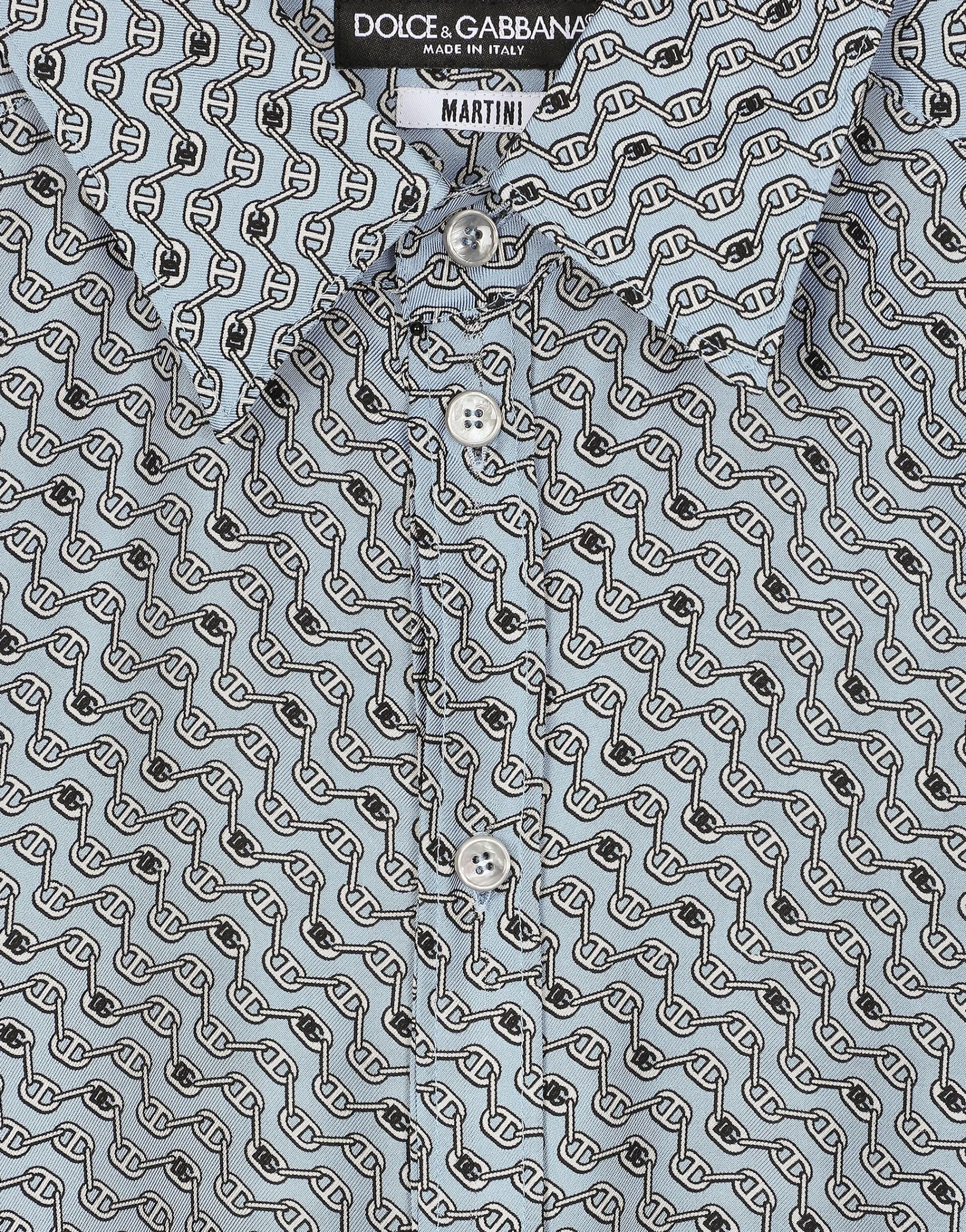Silk Martini-fit shirt with tie print