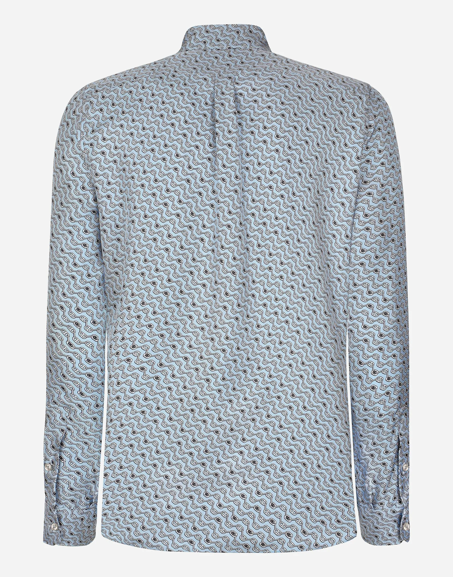 Silk Martini-fit shirt with tie print