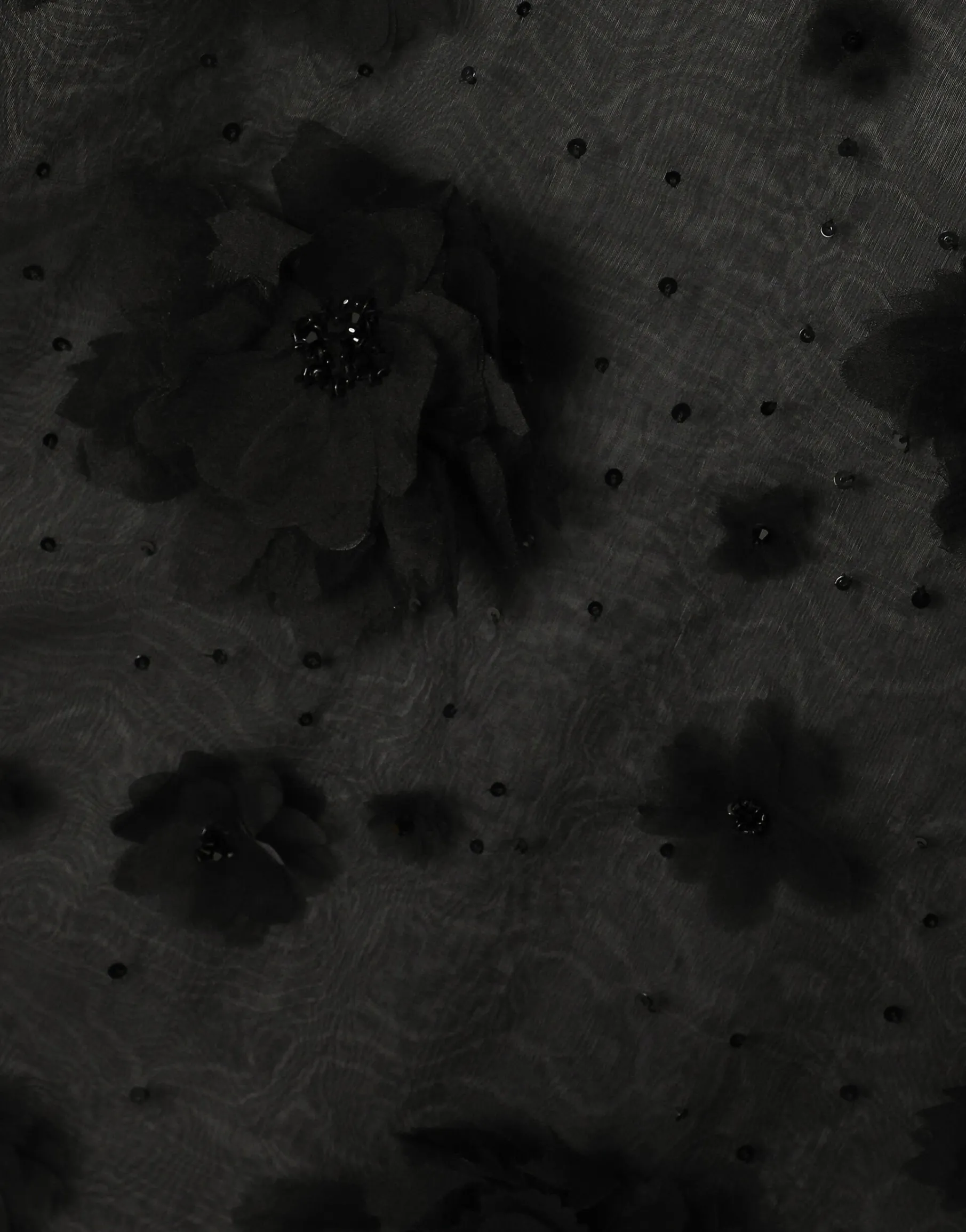 Silk organza polo shirt with embroidery