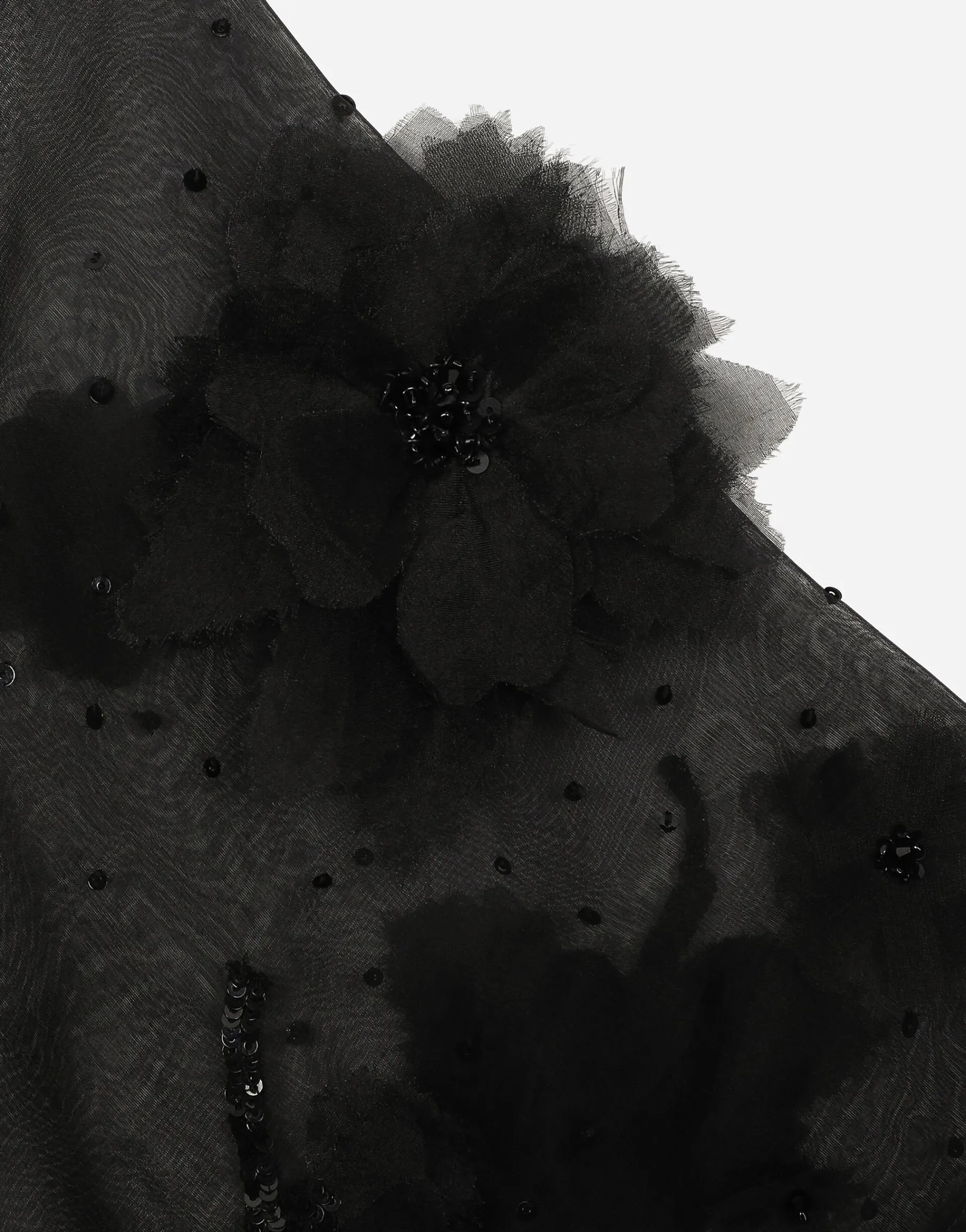 Silk organza polo shirt with embroidery