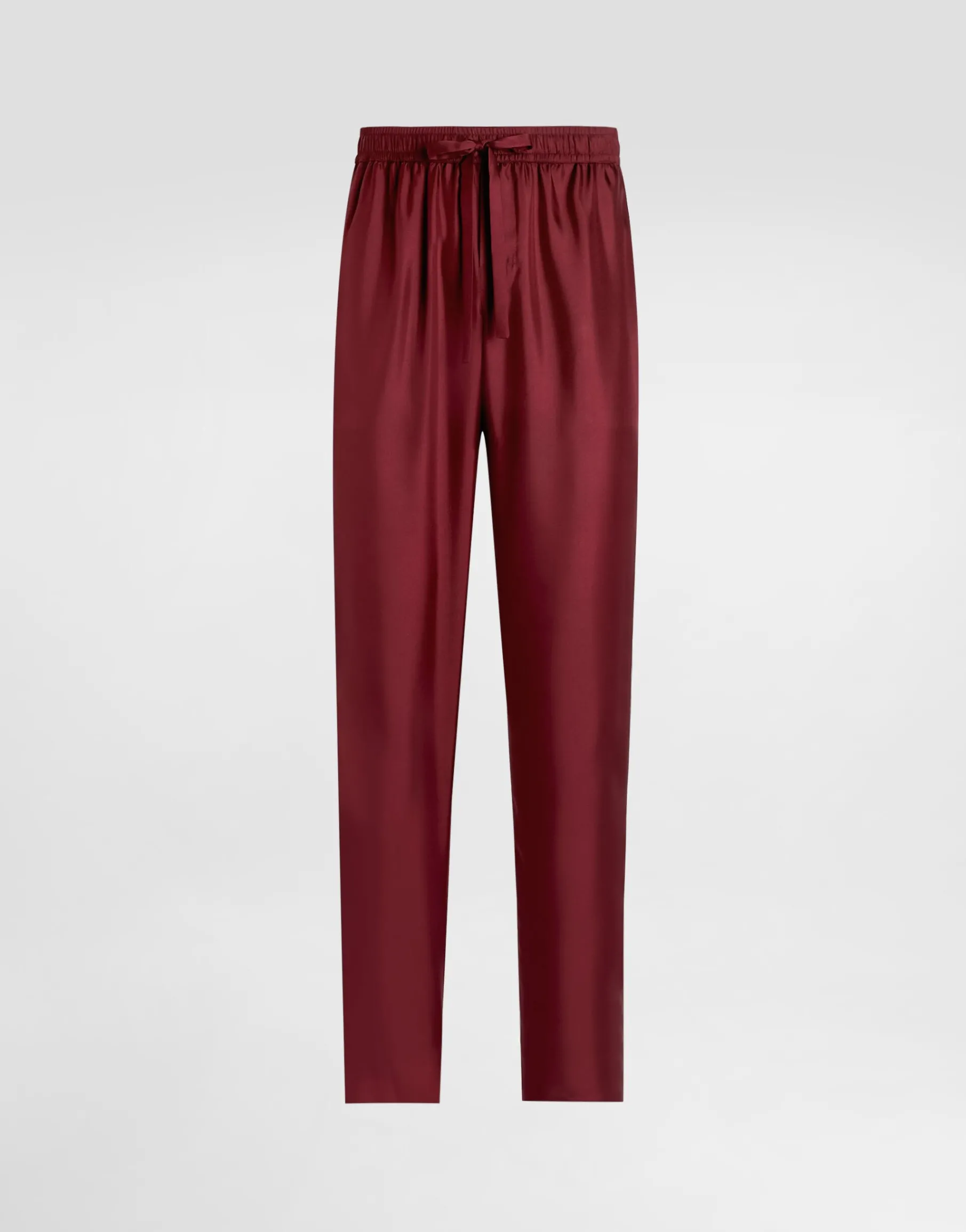 Silk pajama pants with logo embroidery