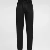 Silk pajama pants with logo embroidery