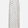 Silk pajama pants with polka-dot print