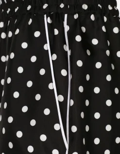 Silk pajama shorts with polka-dot print