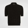 Silk polo-shirt with jacquard logo