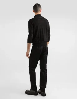 Silk polo-shirt with jacquard logo