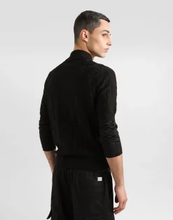 Silk polo-shirt with jacquard logo