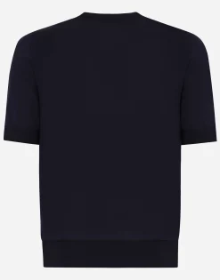 Silk round-neck sweater with DG embroidery