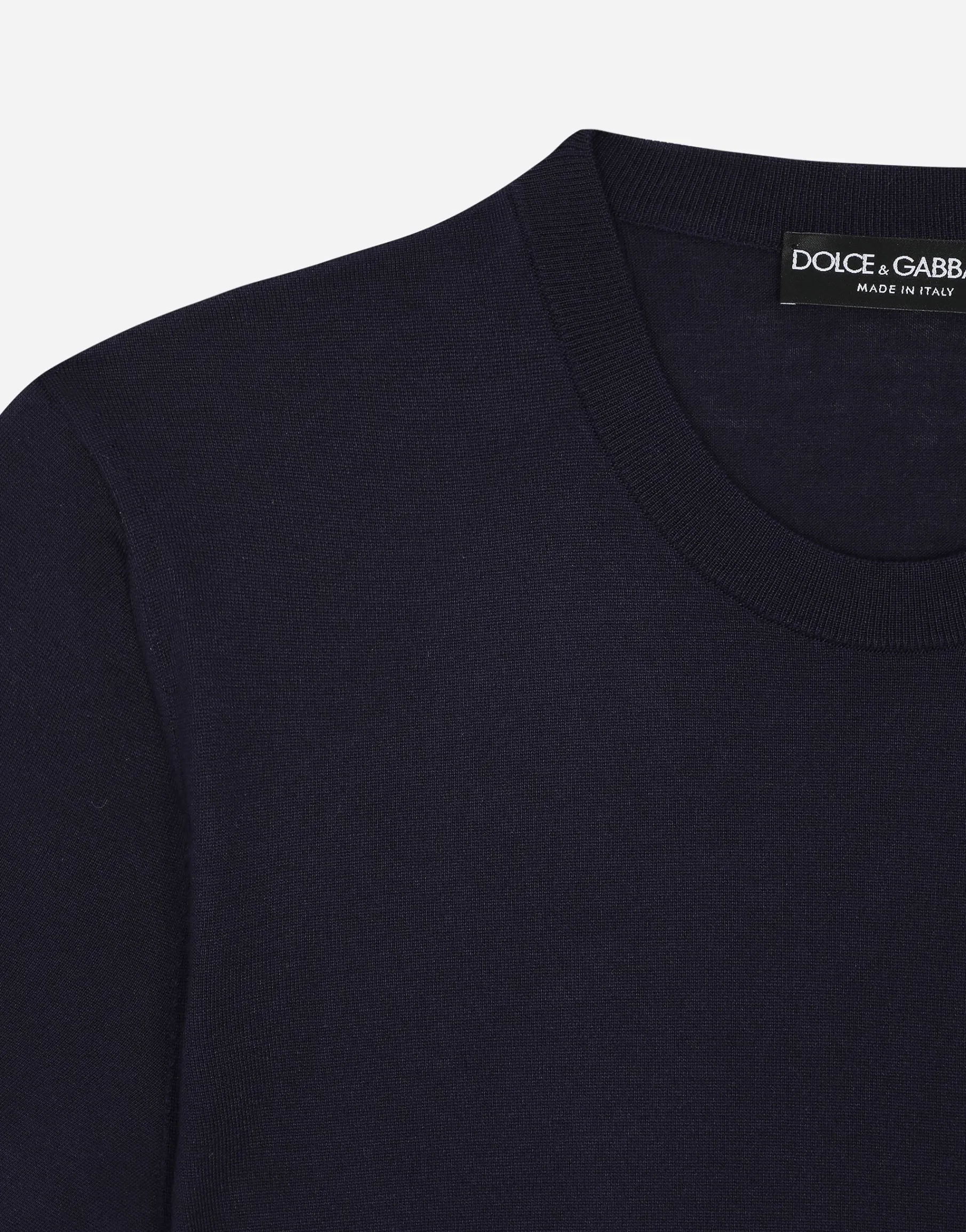 Silk round-neck sweater with DG embroidery