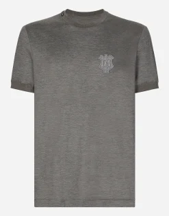 Silk round-neck T-shirt