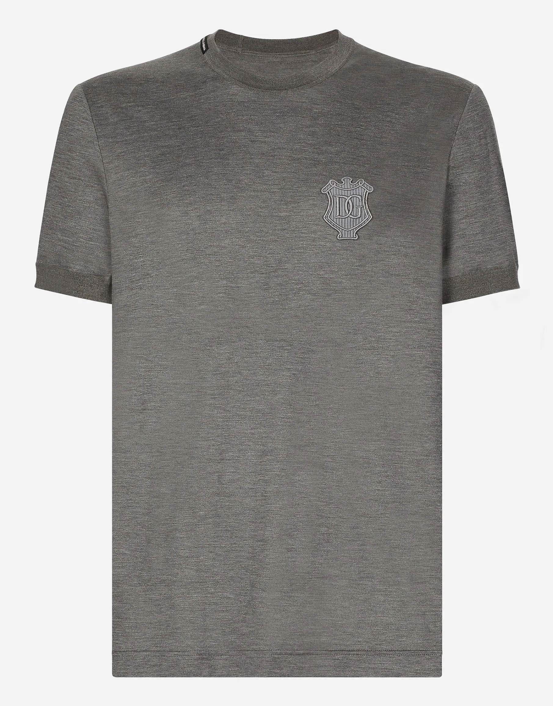 Silk round-neck T-shirt