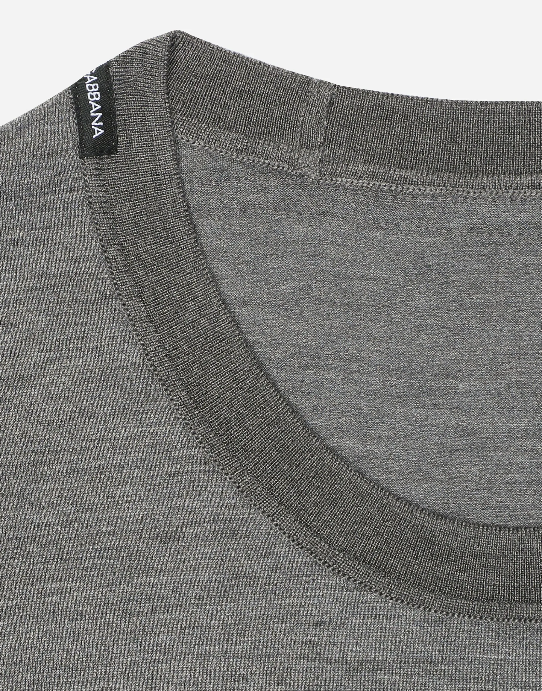 Silk round-neck T-shirt