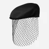 Silk satin flat cap with veil
