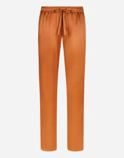 Silk satin jogging pants with metal DG logo