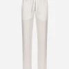 Silk satin jogging pants with metal DG logo