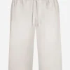 Silk satin jogging shorts with metal DG logo