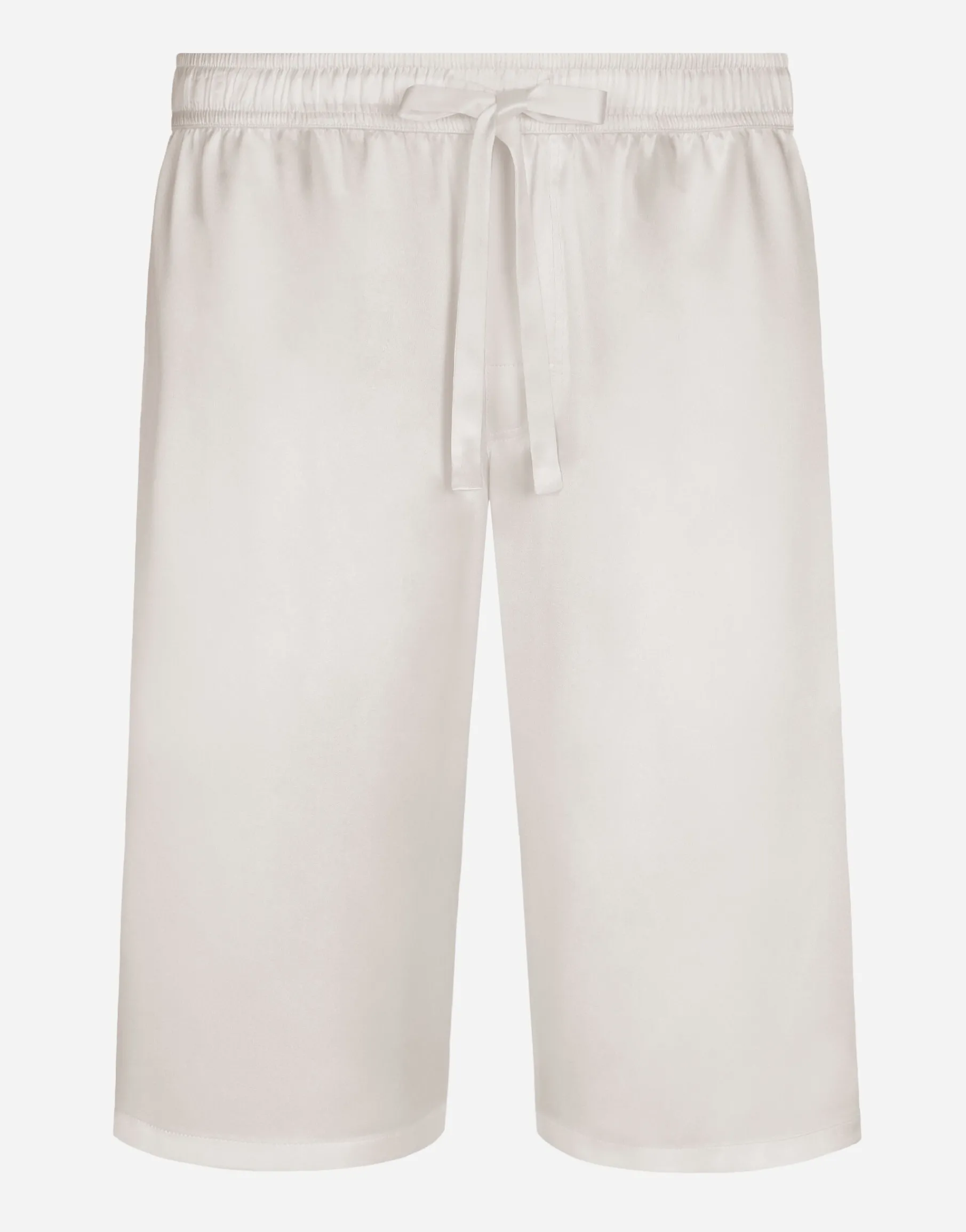Silk satin jogging shorts with metal DG logo