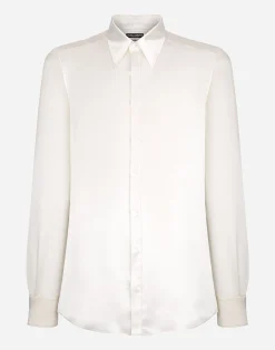 Silk satin Martini-fit shirt