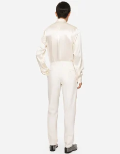 Silk satin Martini-fit shirt