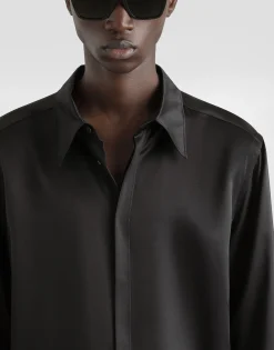 Silk satin Martini-fit shirt