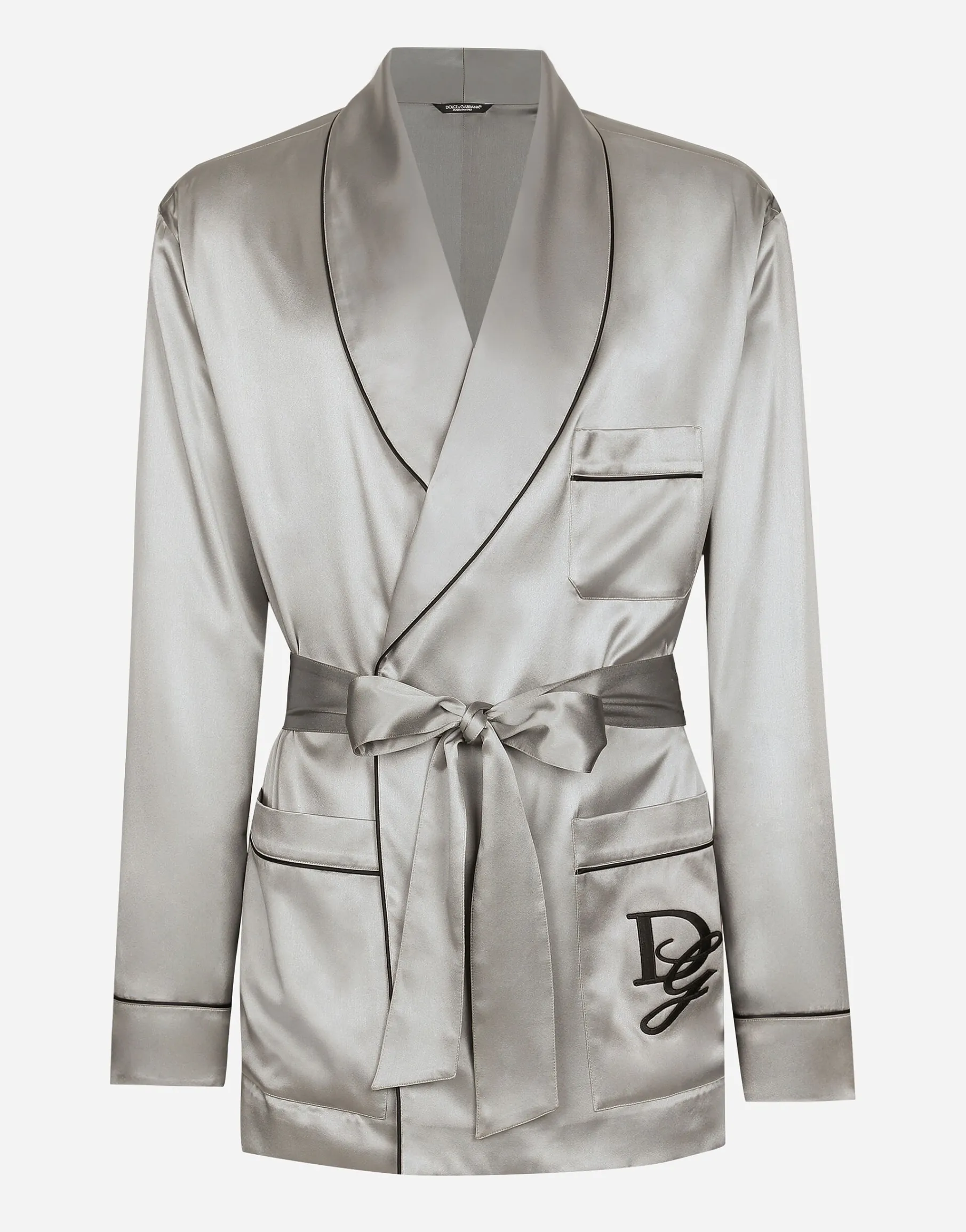 Silk satin robe